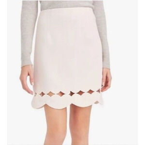 Club Monoco Atrina Skirt Size 8 Pink Pearl Scalloped Cutout Hem NEW